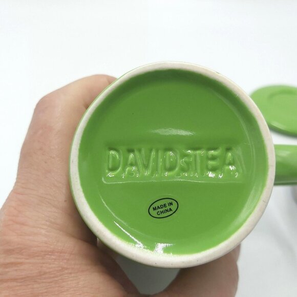Davids Tea The Perfect Mug Ceramic Lime Green Includes Infuser and Lid - Picture 5 of 6